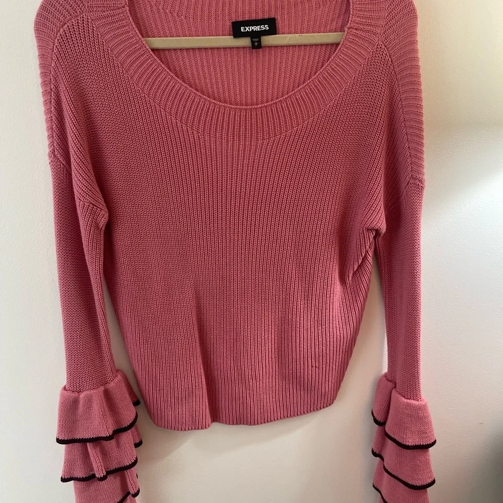 Express Ruffle Sleeve Sweater - Picture 2 of 3